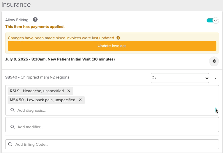 A short video walking through how to update the order of the diagnosis codes on the visit