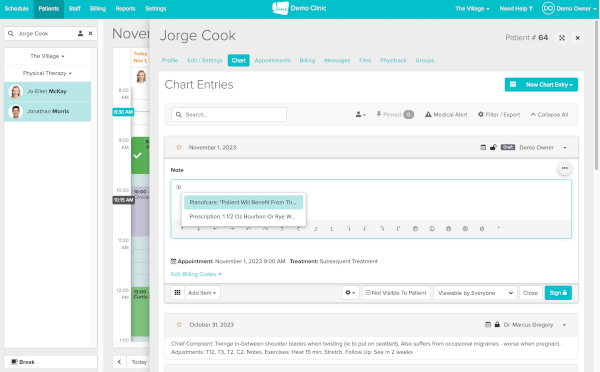 Quick Documentation and Patient Forms